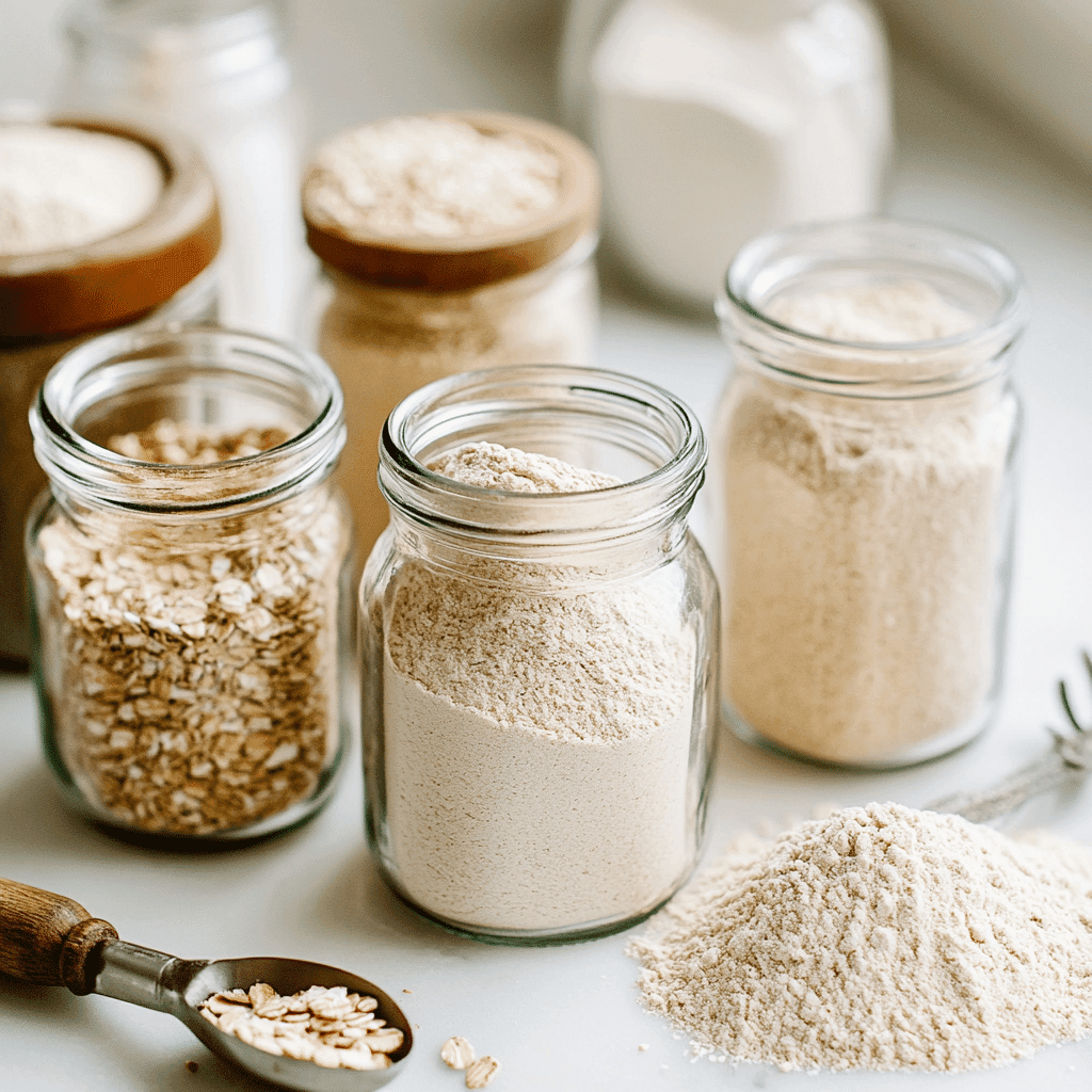 Gluten-free flours for vegan baking in jars