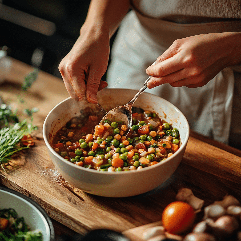 preparing allergy friendly gluten free vegan dinner