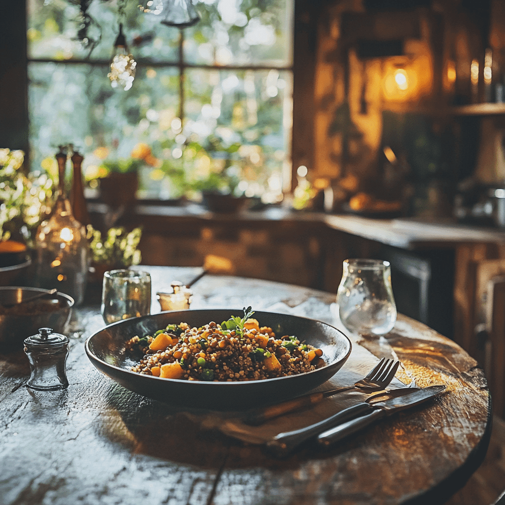 gluten-free vegan dinner recipes table scene