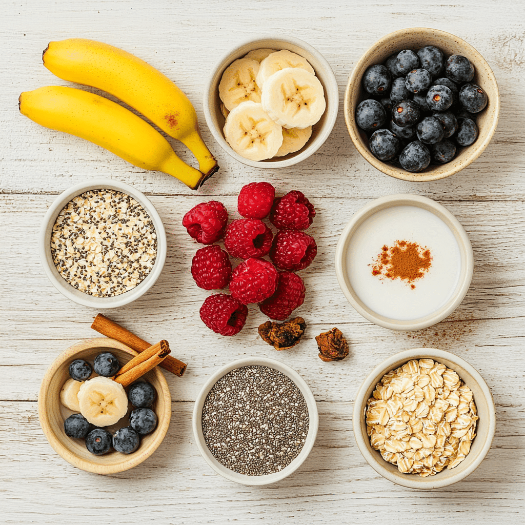 ingredients for gluten free vegan breakfast