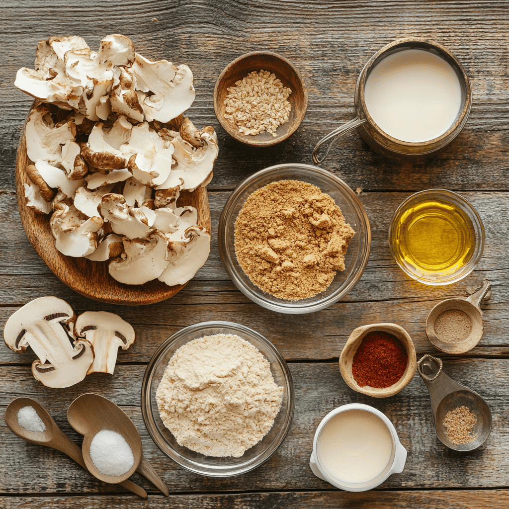 Ingredients for gluten-free vegan Southern fried “chicken”